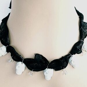 Necklace Skulls Crystals Belt Fest Hat Band Bride Punk Glam Unisex